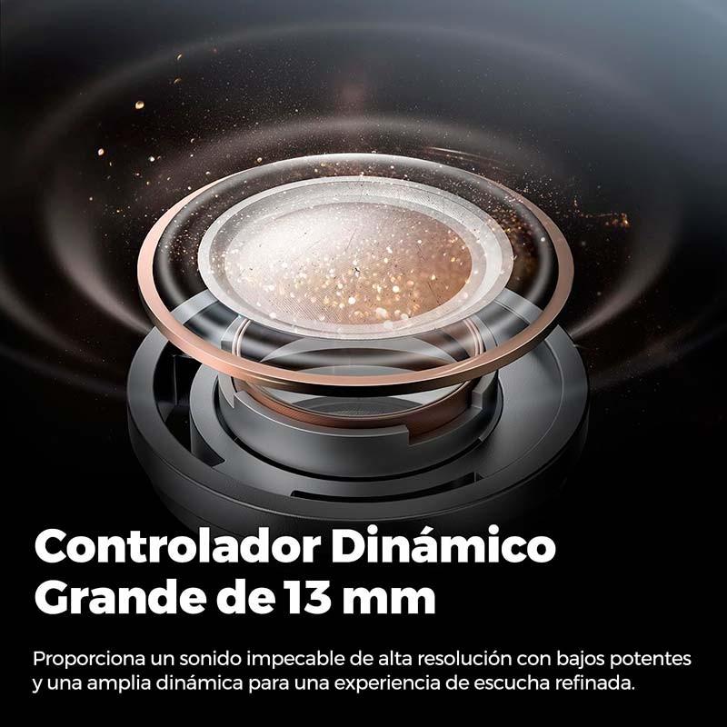 transdutor de 13mm dos auscultadores SoundPEATS Air 4 Pro ANC Bege