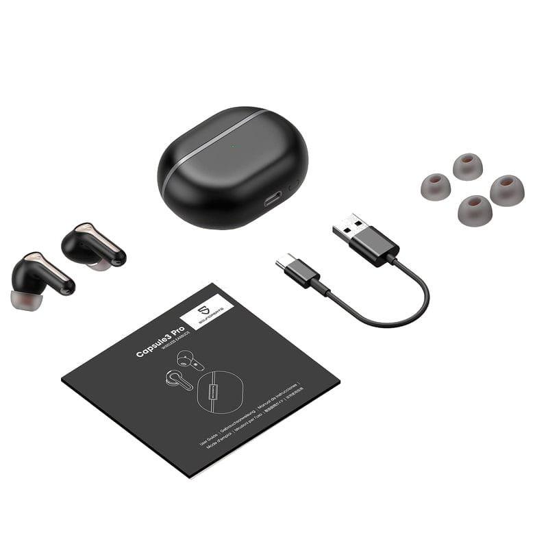 SoundPEATS Capsule3 Pro TWS Preto - Fones de ouvido Bluetooth - Conteúdo