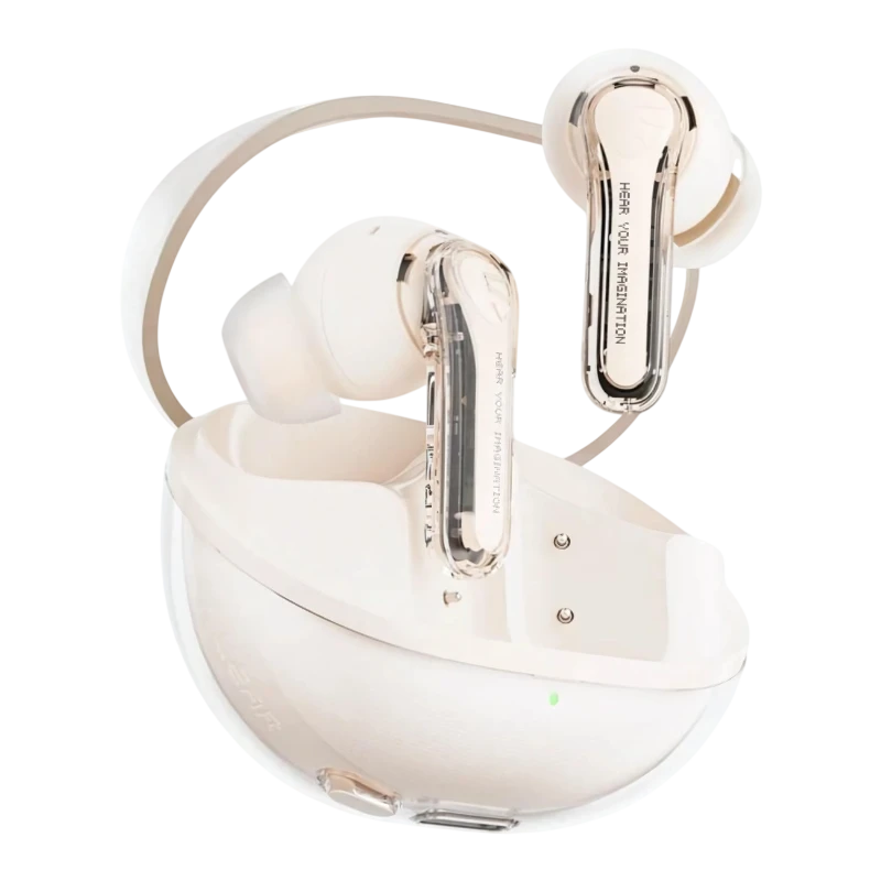 SoundPEATS Clear Beige - Auscultadores Bluetooth