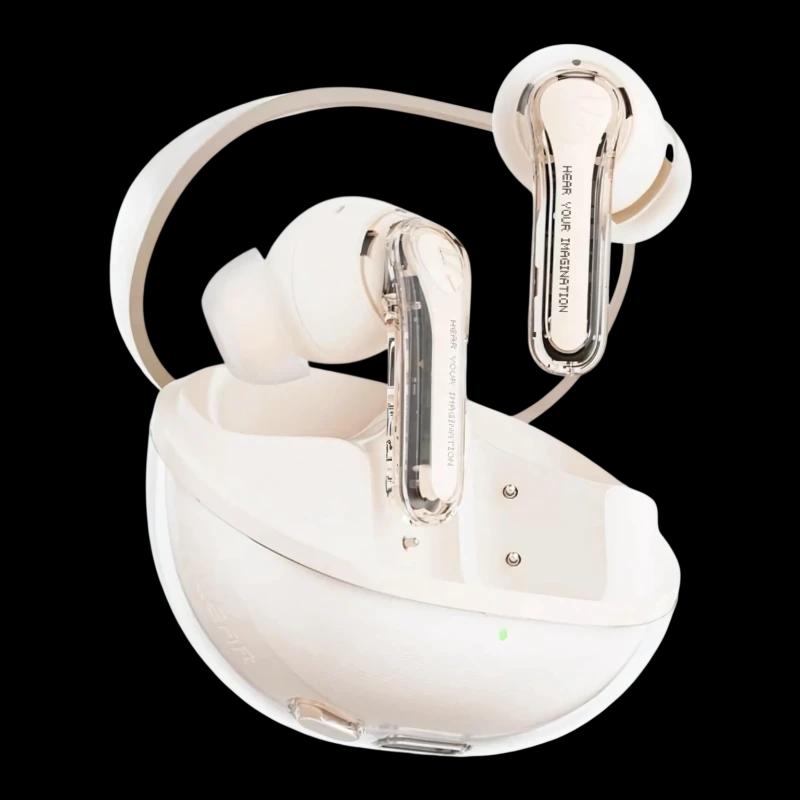 SoundPEATS Clear Beige - Auscultadores Bluetooth