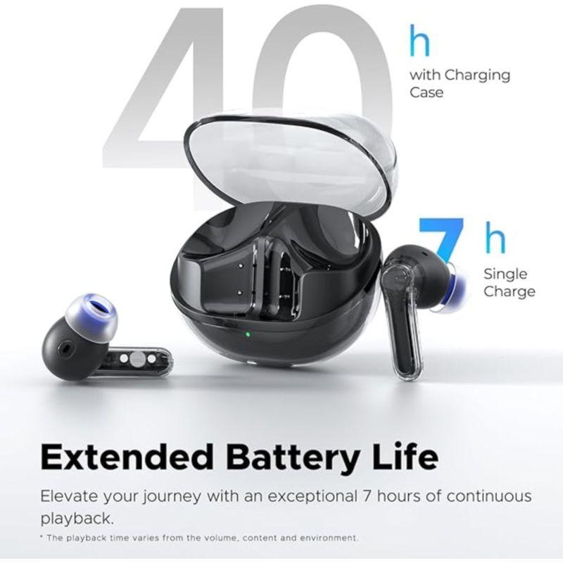 Auscultadores SoundPEATS Clear Preto com autonomia de 40 horas