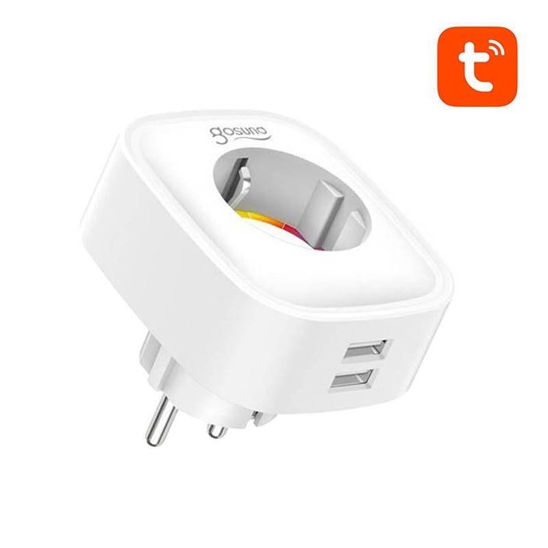 Gosund SP112 16 A WLAN 2.4 GHz USB 2.1 A x 2 Blanc - Side View Smart Plug