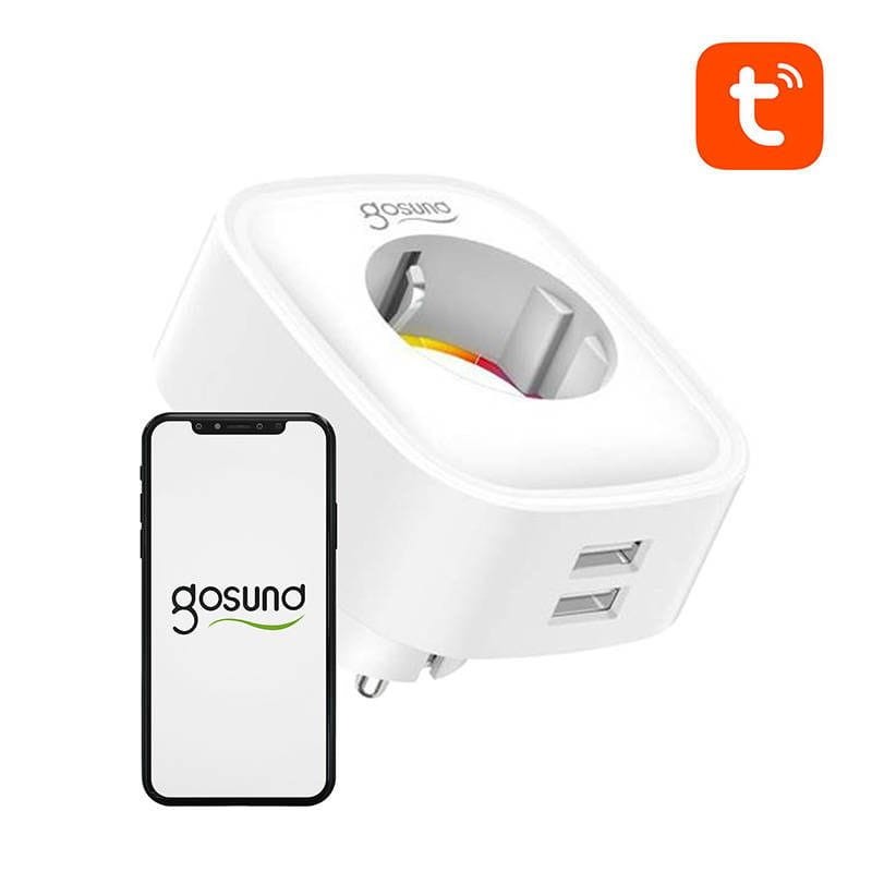 Gosund SP112 16 A WLAN 2.4 GHz USB 2.1 A x 2 Blanc - Prise intelligente avec image d'application