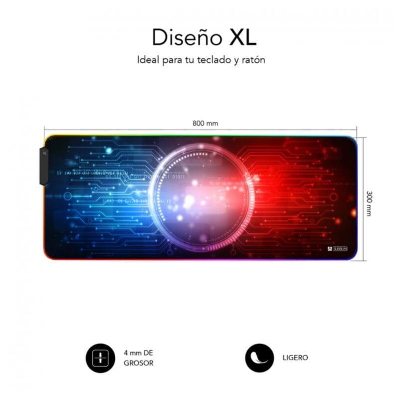 Detalhe das dimensões da Tapete Subblim Chip LED RGB 9 Cores Preto