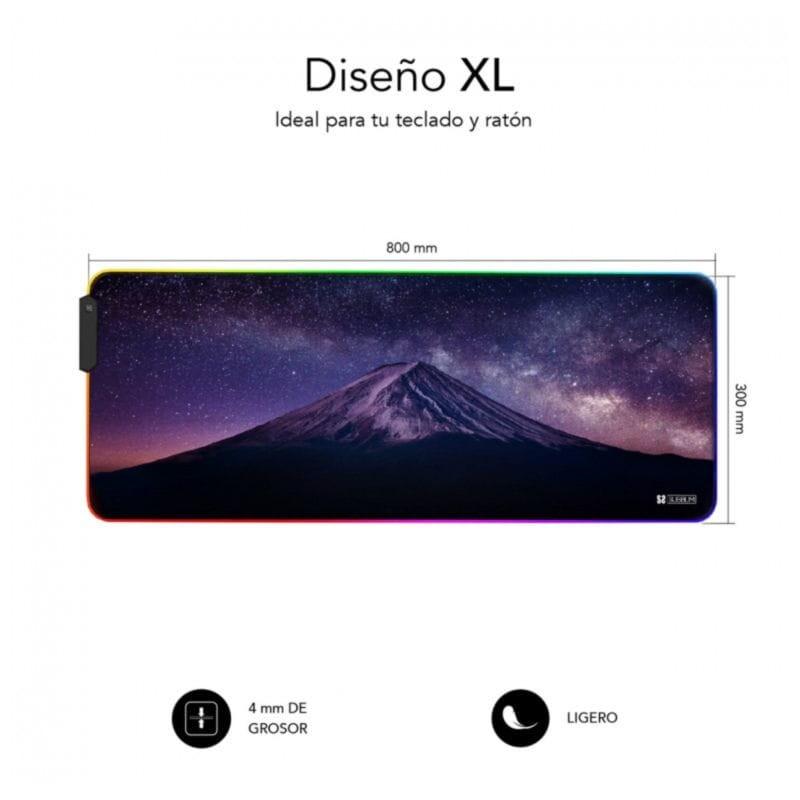 Detalhe das dimensões do Tapete Subblim XL LED RGB Montanha