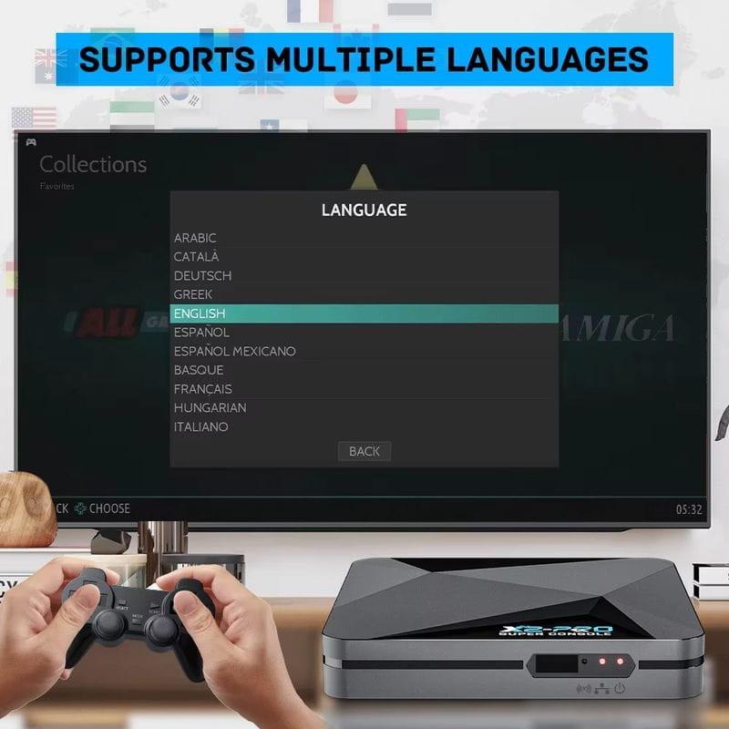 Idiomas de Super Console X2 Pro 2GB/8GB Triple OS + Cartão de 64GB - Consola Retro