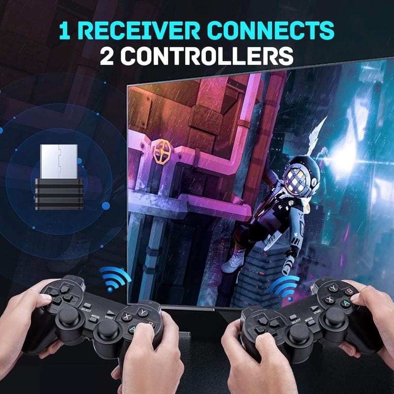 Dois controladores de Super Console X2 Pro 2GB/8GB Triple OS + Cartão de 256GB - Consola Retro