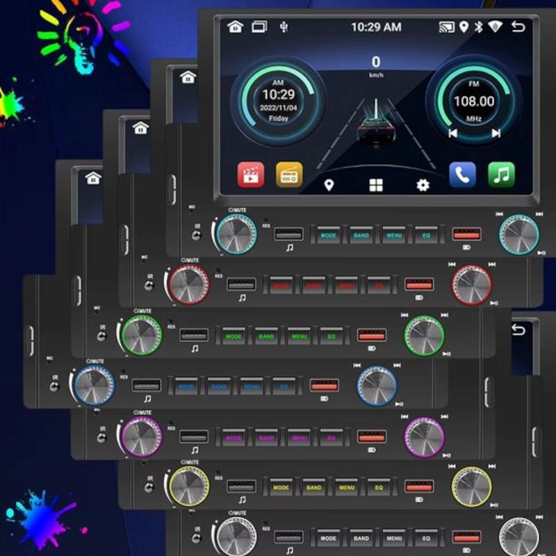 Luces de Autorradio 1 DIN SWM 170-J 2GB/64GB GPS Carplay/Android Auto Negro