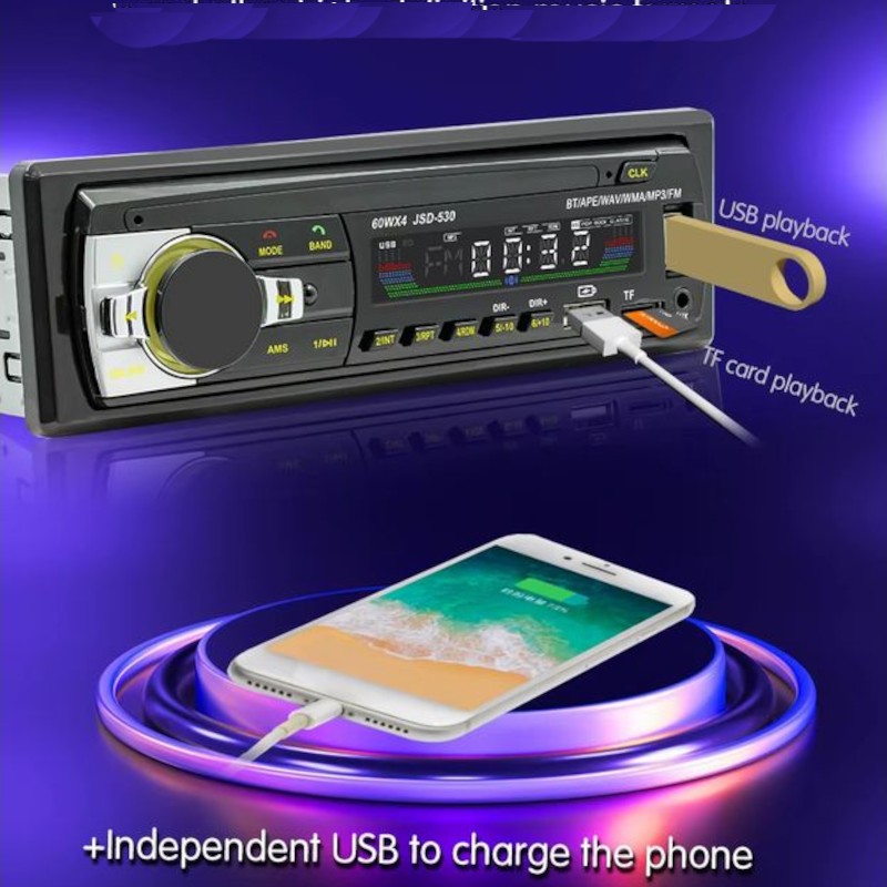 Conexión de Autorradio 1 DIN SWM 530L Bluetooth Negro