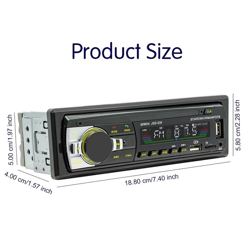 Dimensiones de Autorradio 1 DIN SWM 530L Bluetooth Negro