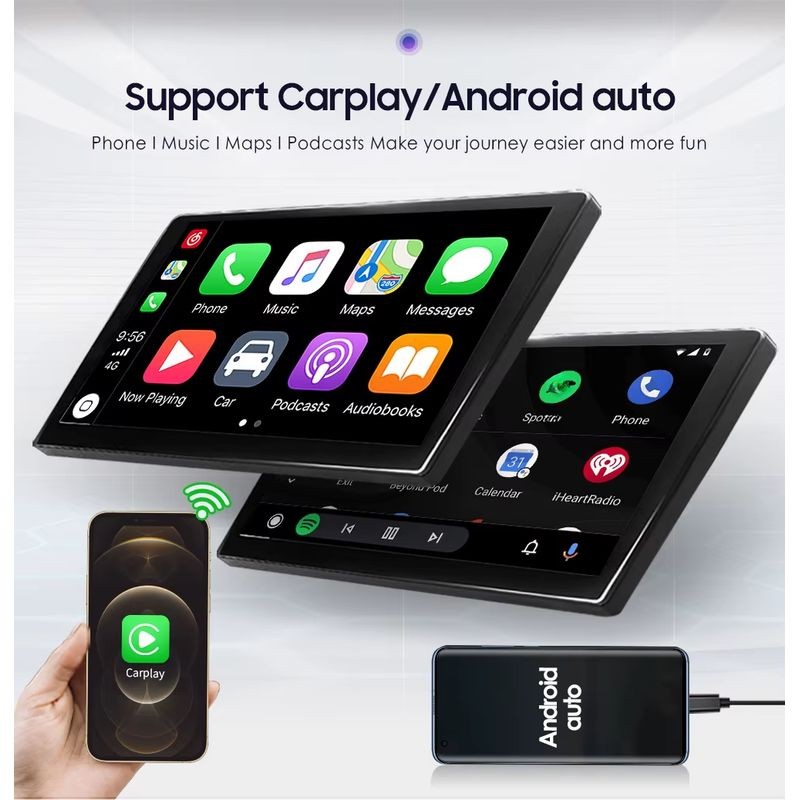 MirrorLink de Autorrádio 2 DIN SWM 9101-J 2GB/64GB GPS Carplay/Android Auto Preto