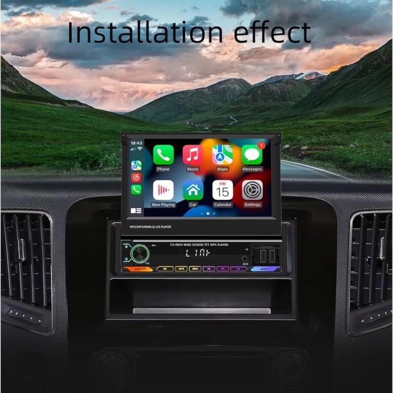 Adaptável Autorrádio 1 DIN SWM 9614C 7 polegadas Bluetooth/Carplay USB Preto