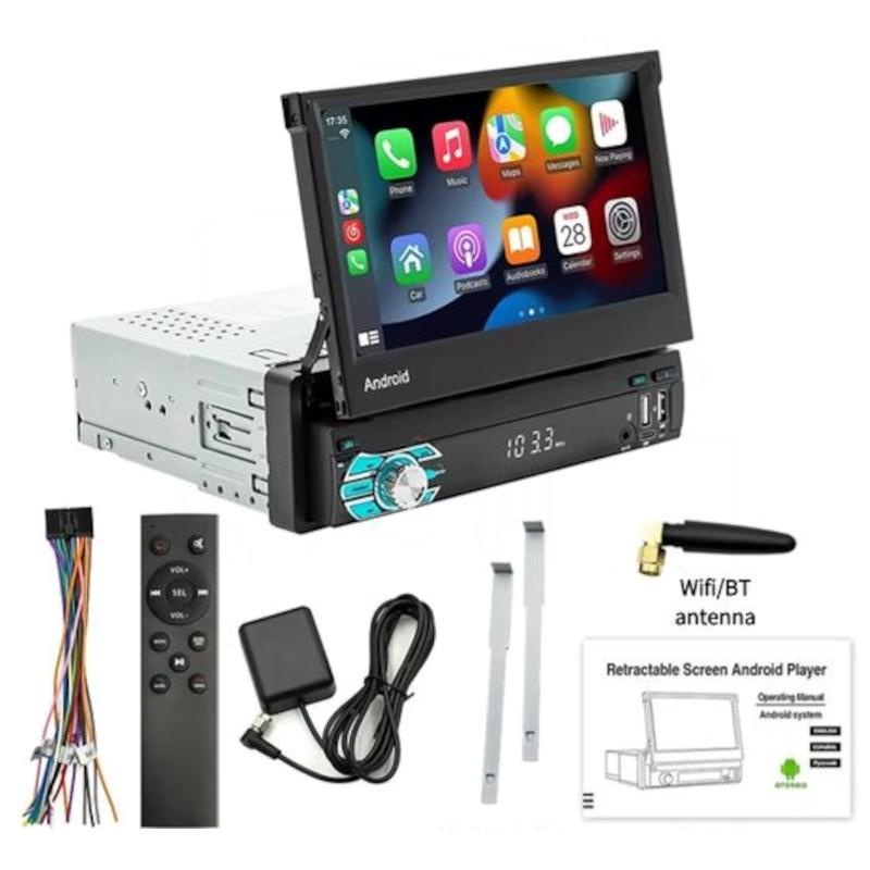 Ganchos de Autorrádio 1 DIN SWM 9790-J 2GB/64GB GPS Carplay/Android Auto Preto