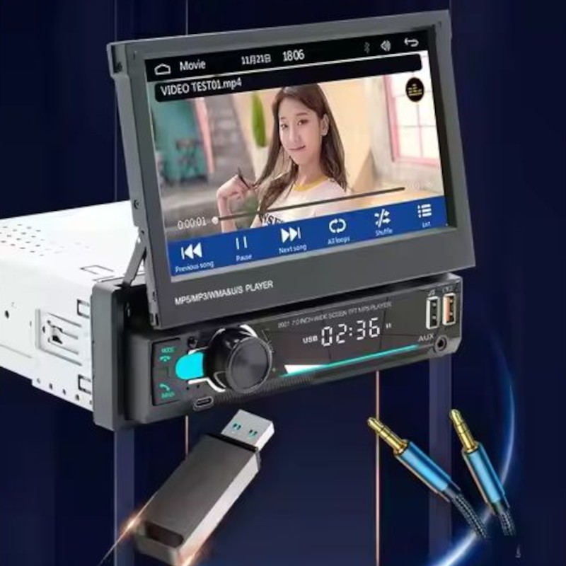 Retrácteis de Autorádio 1 DIN SWM 9901 Bluetooth Preto