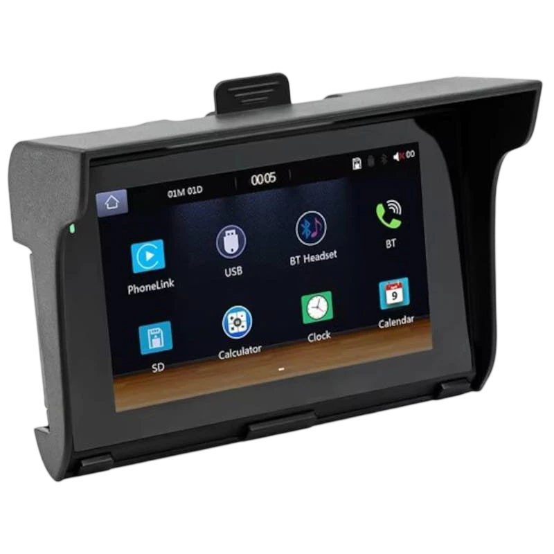 Pantalla táctil universal SWM B5350 5 pulgadas Carplay/Android Auto Inalámbrico Negro - Reproductor multimedia para motocicleta