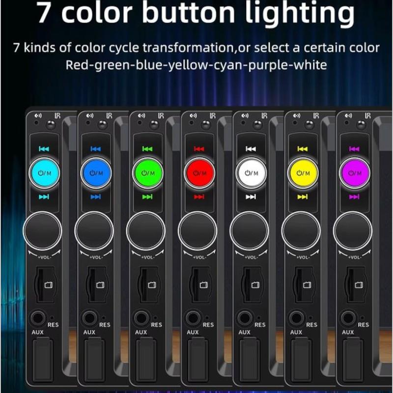 Colores LED de Autorradio 2 DIN SWM F7010C 7 pulgadas Bluetooth/Carplay USB Negro