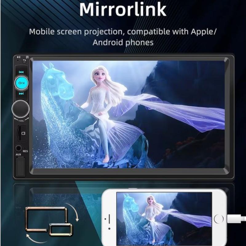MirrorLink de Autorradio 2 DIN SWM F7010C 7 pulgadas Bluetooth/Carplay USB Negro