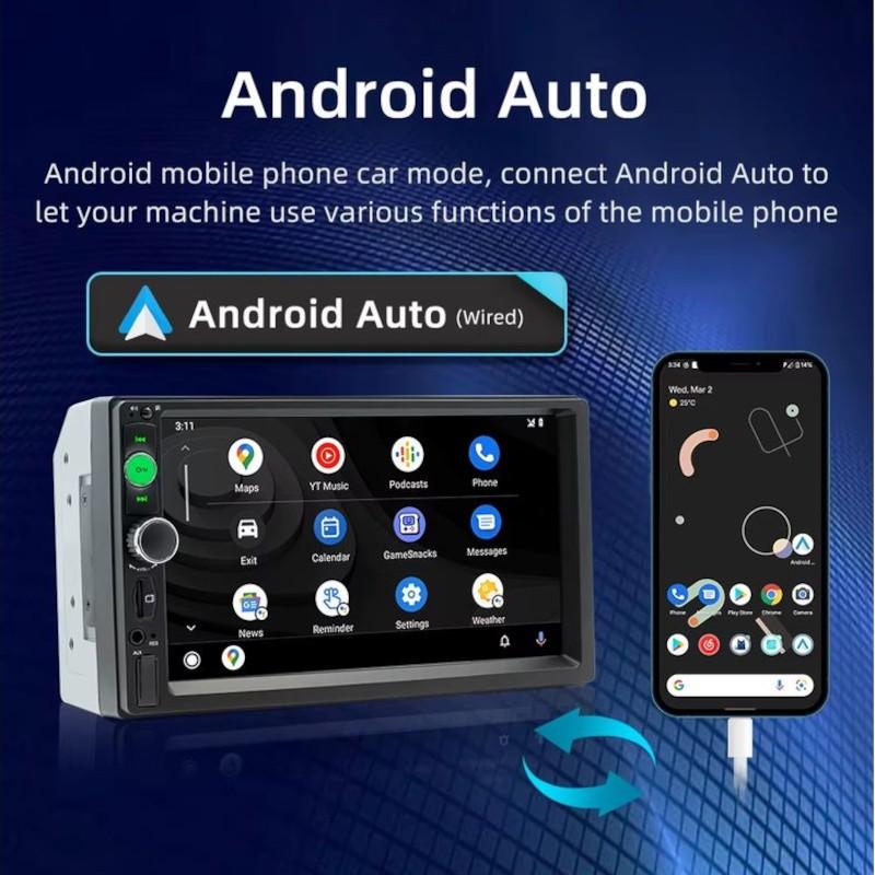 Potente Autorradio 2 DIN SWM F7010C 7 pulgadas Bluetooth/Carplay USB Negro