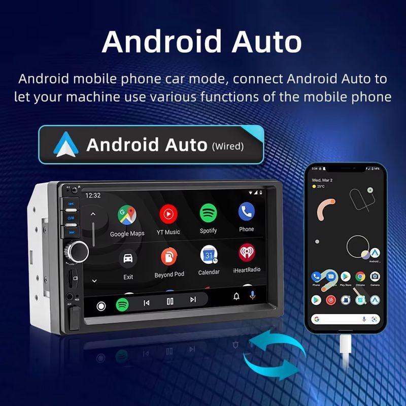 Adaptativas de Autorrádio 2 DIN SWM F7018C 7 polegadas Bluetooth/Carplay USB Preto