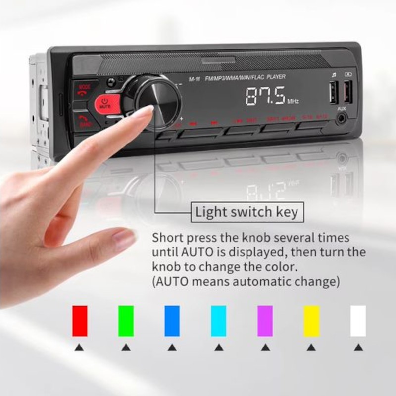 Cores de Autorádio 1 DIN SWM M11 Bluetooth Preto