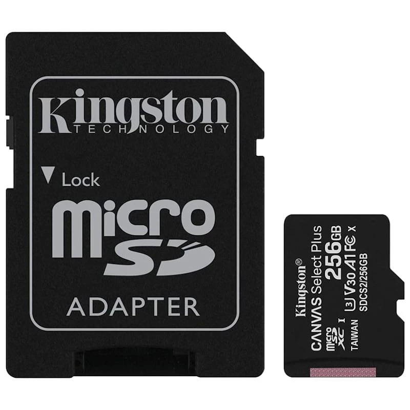 Kingston Canvas Select Plus MicroSDXC 256GB  Clase 10 UHS-I + Adaptador