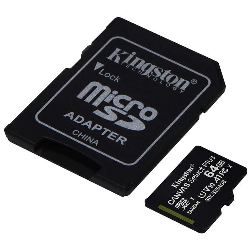 Kingston Canvas Select Plus MicroSDXC 64 GB Classe 10 UHS-I + Adaptador - Adaptável
