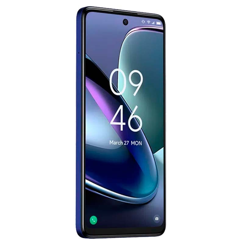 vista frontal y lateral izquierdo del Teléfono móvil TCL 50 5G 4GB/128GB Azul