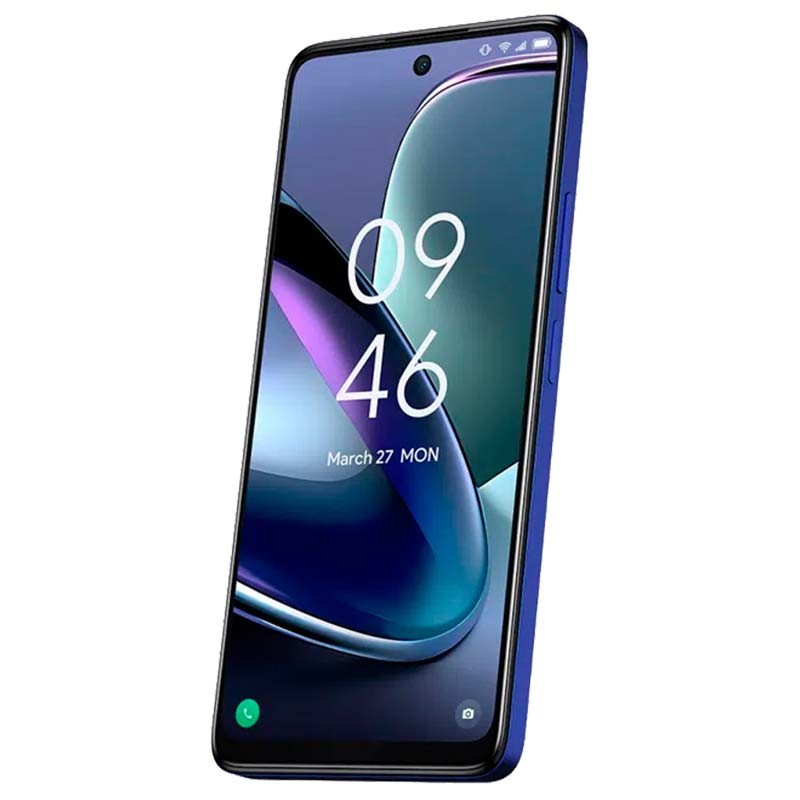 vista frontal y lateral derecho del Teléfono móvil TCL 50 5G 4GB/128GB Azul