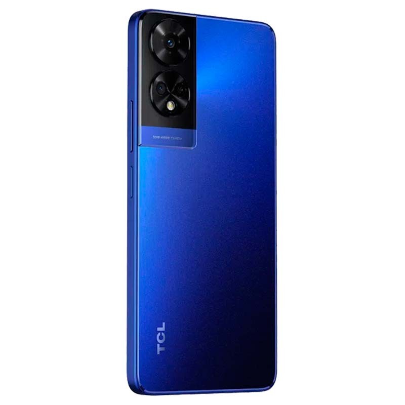 vista trasera y lateral derecho del Teléfono móvil TCL 50 5G 4GB/128GB Azul