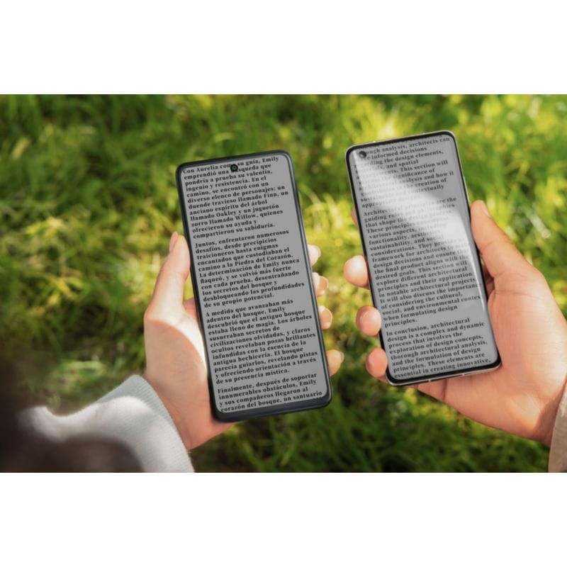 Leitura sem reflexos com o TCL 50 PRO NXTPAPER 5G 8GB/512GB Azul Meia-noite