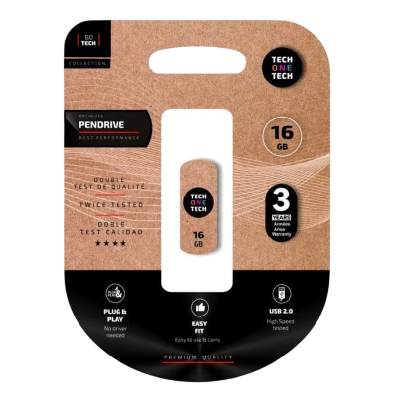 Tech One Tech Smart Clip 16 GB USB 2.0 Blanco - Unidad flash USB