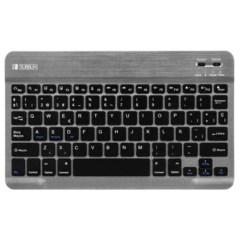 SUBBLIM Teclado Bluetooth Smart para Android, Mac, OS e Windows Cinzento