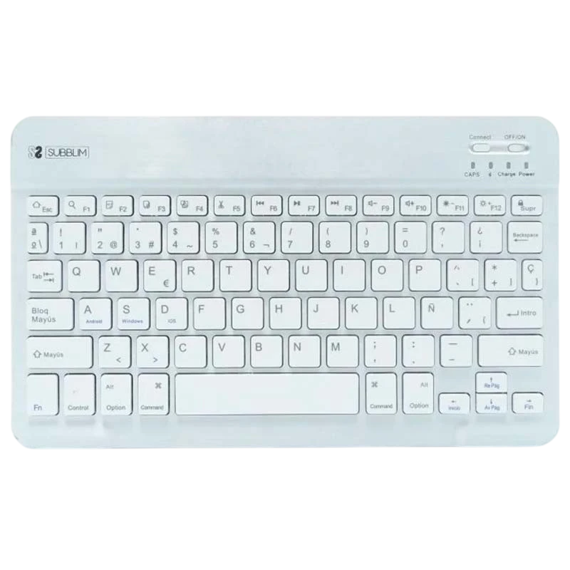 SUBBLIM Teclado Bluetooth Smart para Android, Mac, OS y Windows Plata