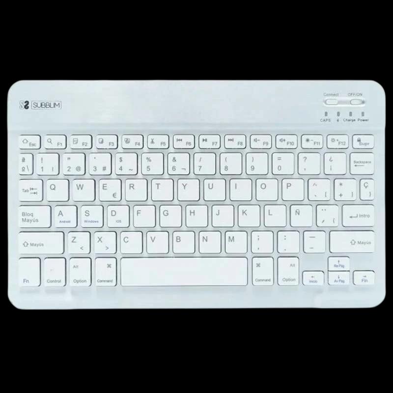 SUBBLIM Clavier Bluetooth Smart pour Android, Mac, OS et Windows Argent