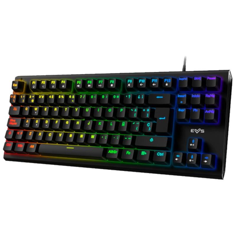 Energy Sistem ESG K6 Mechanik RGB USB Clavier de jeu Noir Vue avant côté gauche