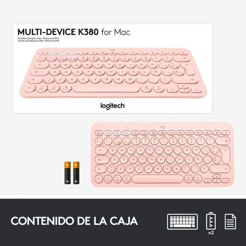 embalaje del Teclado Inalámbrico Logitech K380 Rosa ES Layout