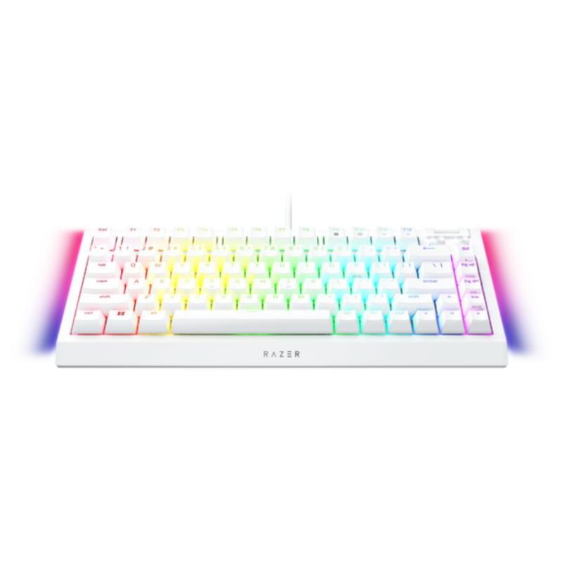 Teclado mecânico para jogos Razer BlackWidow V4 75% USB QWERTY branco em inglês Vista frontal