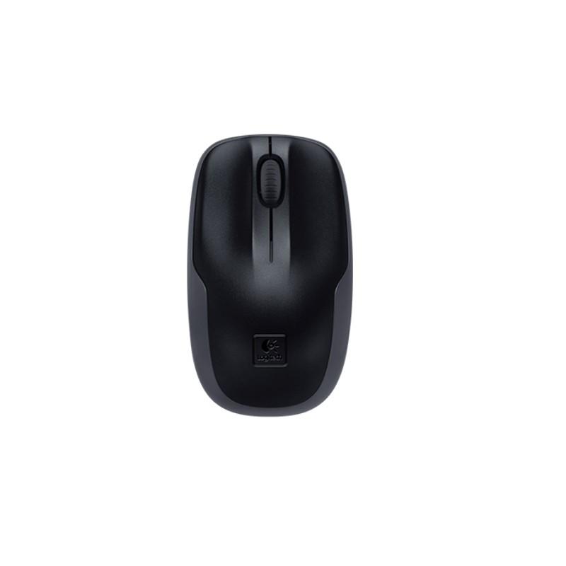 Rato sem fio Logitech MK220 em preto, design compacto com roda de scroll central e acabamento fosco, formato ergonômico para uso confortável e preciso