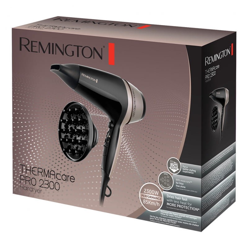 Secador de pelo Remington Thermacare Pro 2300 2300W Negro/Marrón imagen de la caja