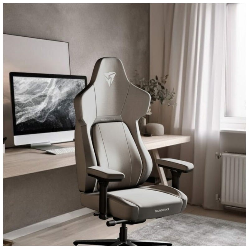 ThunderX3 CORE Loft Grey - Chaise de jeu avec image réelle de l'ordinateur