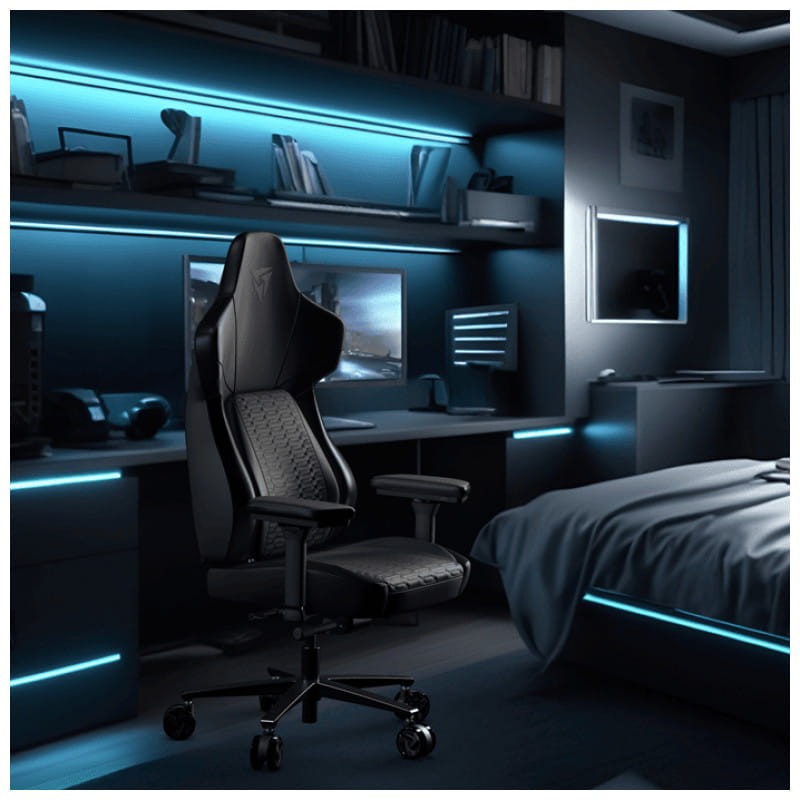 ThunderX3 CORE Racer Black - Gaming Chair image réelle dans la chambre à coucher