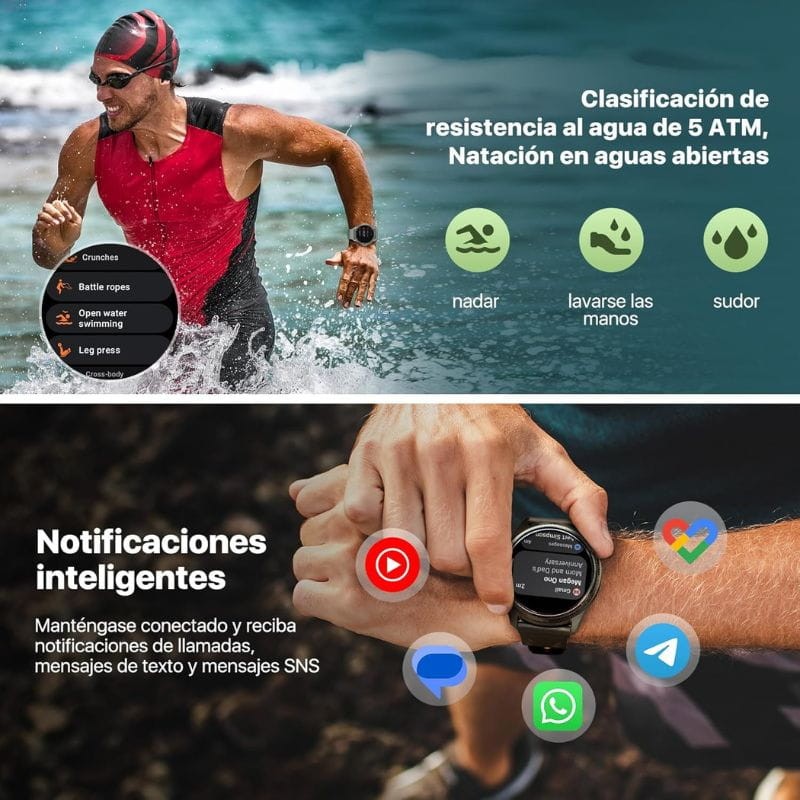 TicWatch Pro 5 Enduro - Reloj inteligente Resistente al Agua