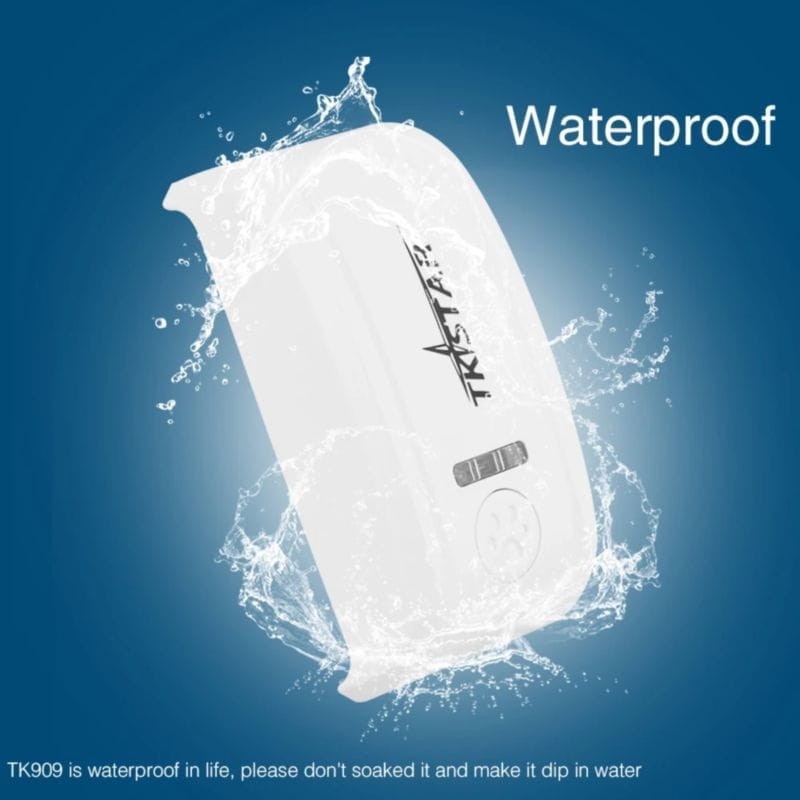 Résistance à l'eau IP66 du traceur GPS pour animaux de compagnie TKSTAR TK909 IP66 Blanc/Noir