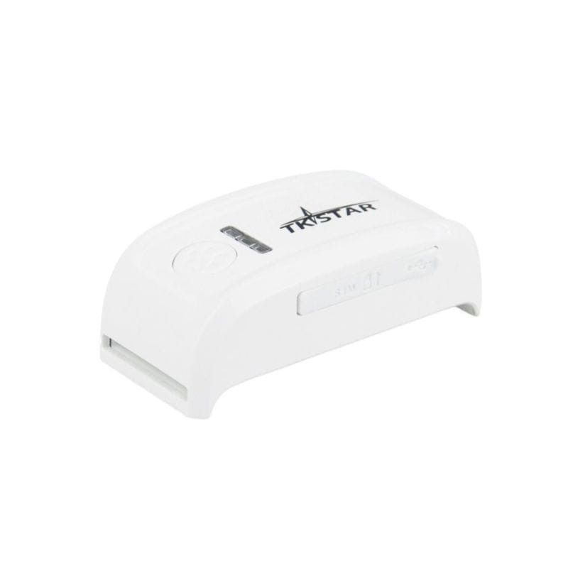 Perspective latérale du traceur GPS pour animaux de compagnie TKSTAR TK909 IP66 Blanc/Noir