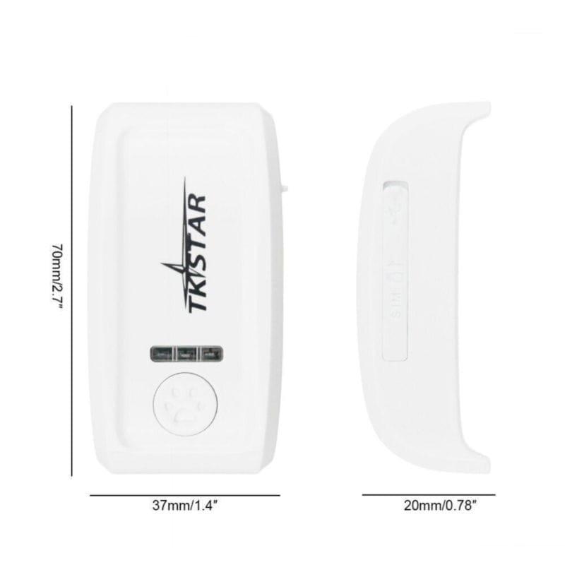 Dimensions du traceur GPS pour animaux de compagnie TKSTAR TK909 IP66 Blanc/Noir