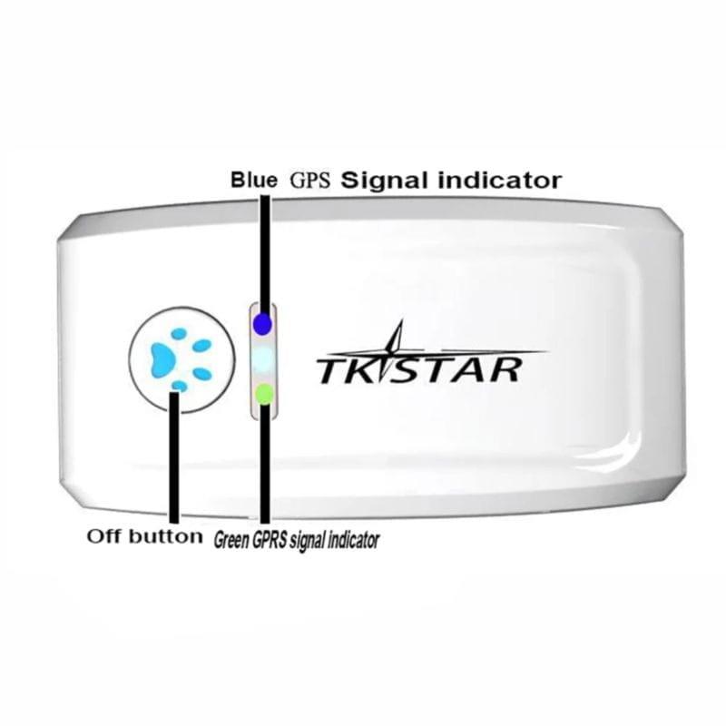 Indicateurs du traceur GPS pour animaux de compagnie TKSTAR TK909 IP66 Blanc/Noir