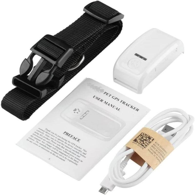 Contenu de la boîte du traceur GPS pour animaux de compagnie TKSTAR TK909 IP66 Blanc/Noir
