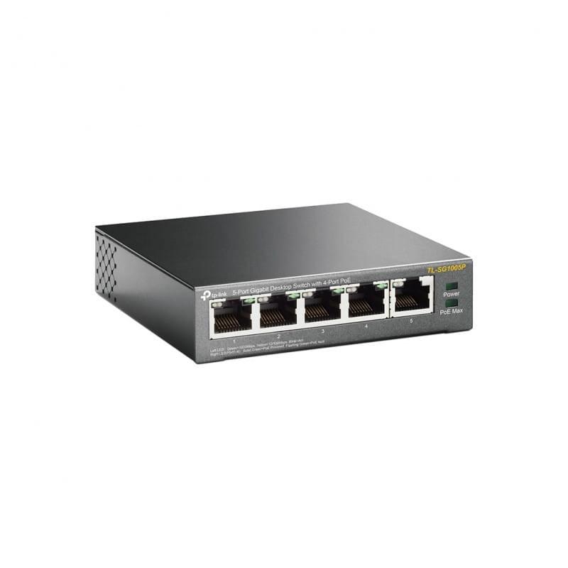 vista de su altura desde el ángulo derecho del TP-Link TL-SG1005P PoE+ Negro - Switch