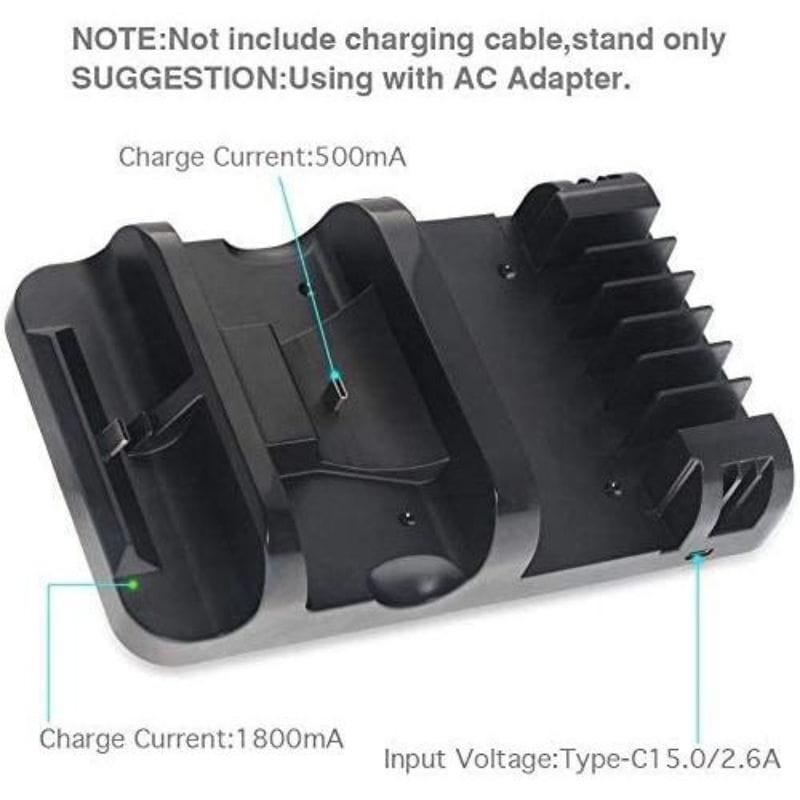 DOBE TNS-895 Soporte Carga Mandos Nintendo Switch Negro - Base de carga imagen vista desde arriba