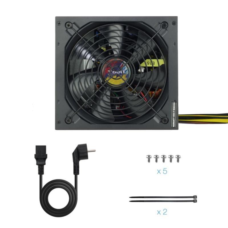 Contenido del embalaje de la Fuente de alimentación TooQ TQAPOLO-700SP 700W ATX Negro